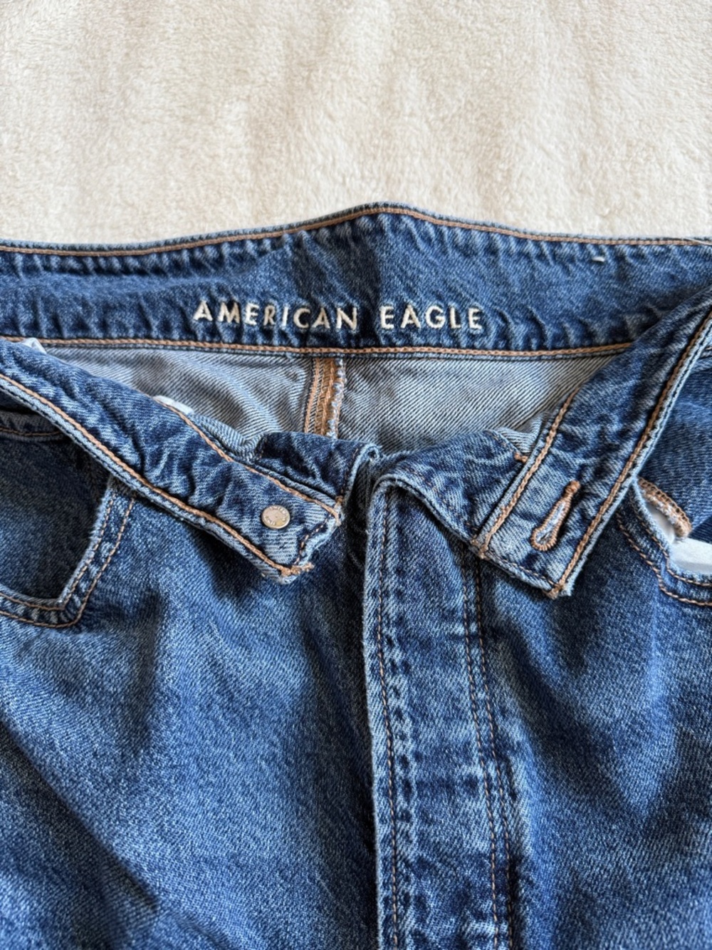 Bundle of Four Denim & Rust Jeans - Light Wash + Red - Picture 12 of 15